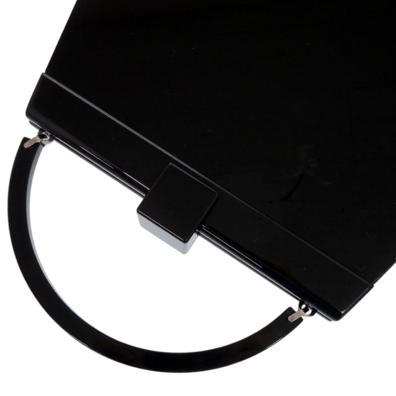 Louis Vuitton Plastic Leather Black Silver Hardware LV Black Handbag 0745 Louis