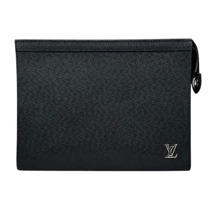 Louis Vuitton Clutch Bag Pochette Voyage Taiga Noir Black