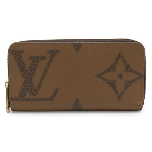 Louis Vuitton Monogram Giant Reverse Zippy Wallet Zip Around Light Brown