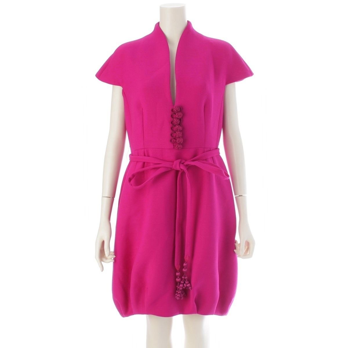 Dior Galliano Era Wool Silk Sleeveless Dress Pink