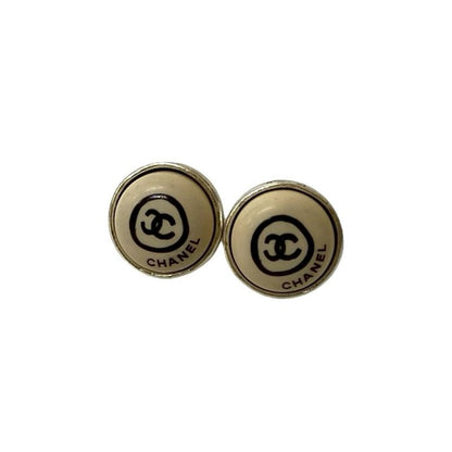 Chanel Vintage Coco Mark Motif Plated Earrings Accessories 00T