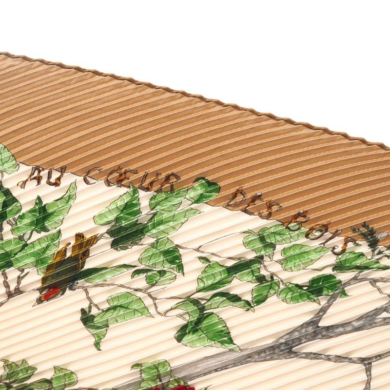 Hermes AU Coeur DES BOIS In The Woods Scarf Carreplicée All Silk Pleated Shawl