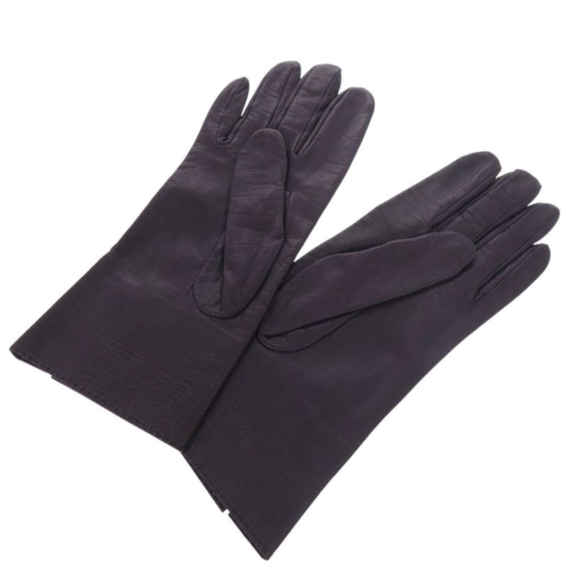 Hermes Hhardware Gloves Goth Leather Purple 0488 Hermes