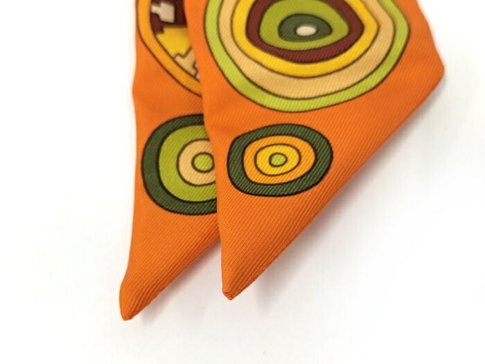 Hermes Twilly Scarf 100% Silk Orange