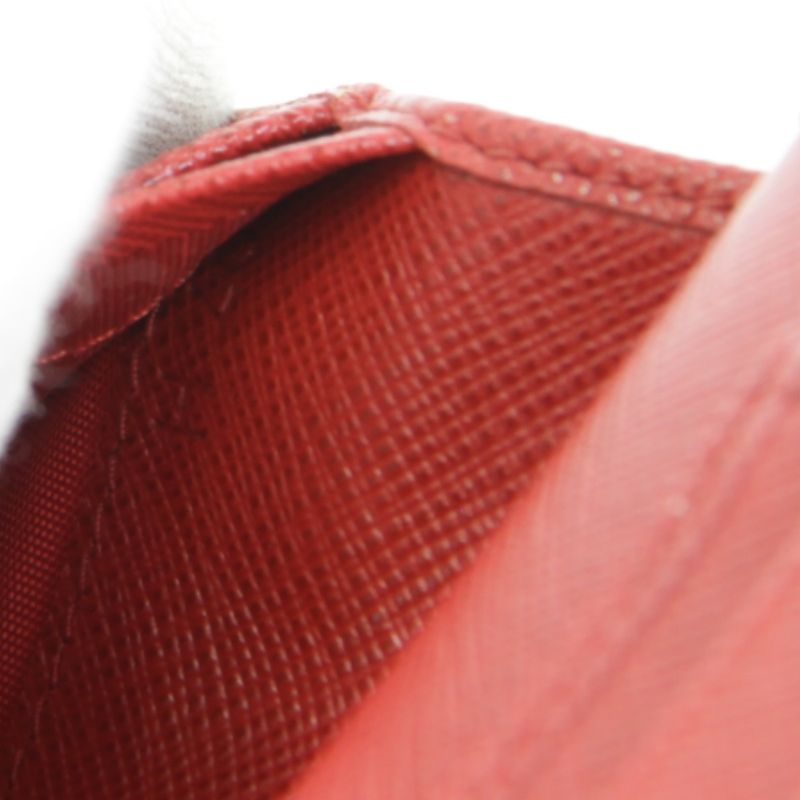 Prada Saffiano Iml018 Bifold Wallet Leather Red