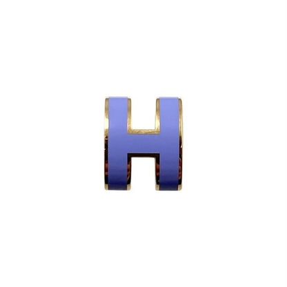 Hermes Earrings Pop Ashe Mini H608002f11 H Logo Lila Purple Gold Boucles