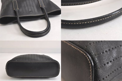 Prada Vintage Leather Hand Tote Bag Purse Black 3034n