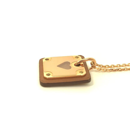 Hermes Necklace As De Coeur PM Metal Brown