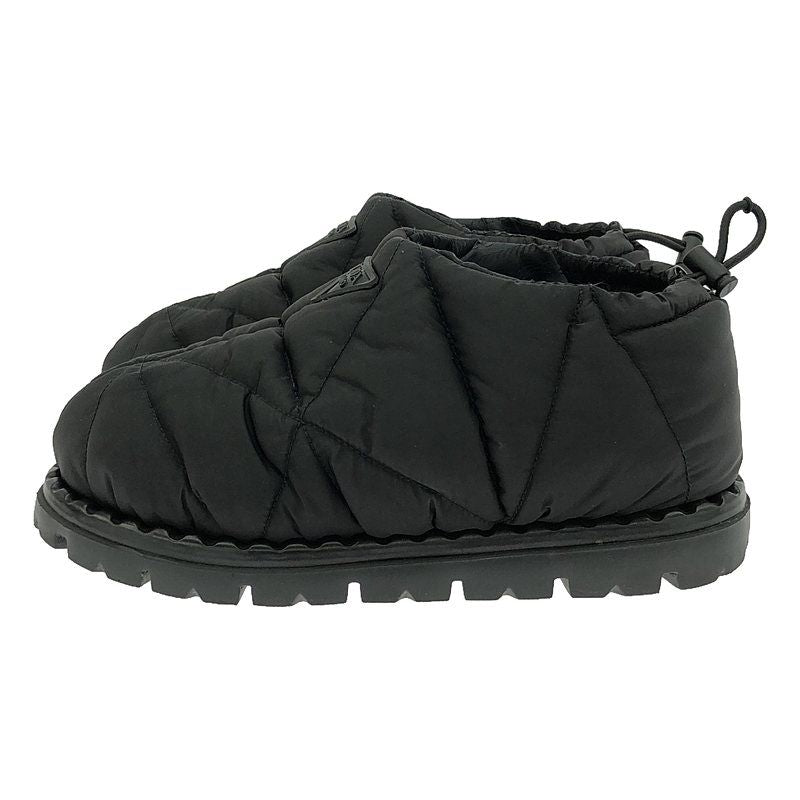 Prada - Triangle Logo Quilted Short Snow Boots - 36 1 2 - Black - Women's