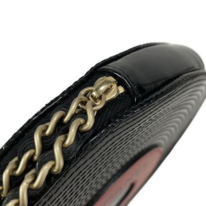 Chanel Clutch Bag Record Black×red Leather