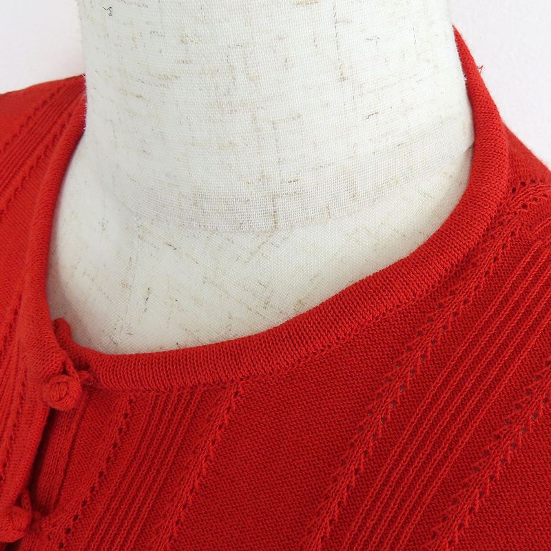 Christian Dior Cardigan M Cotton Rayon Red Knit Apparel Women Christian Dior