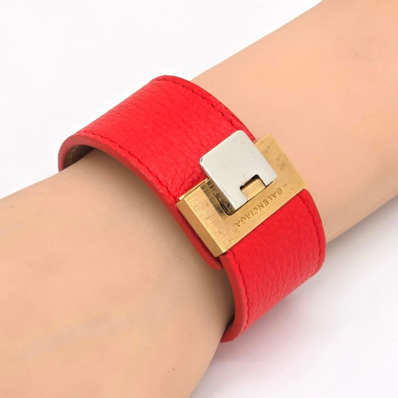 Balenciaga 332916 Ludis Leather Bracelet Approximately 17cm (669in) Around The