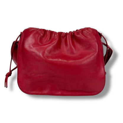 Loewe Drawstring Shape Mini Shoulder Bag Anagram Logo Red Nappa Leather