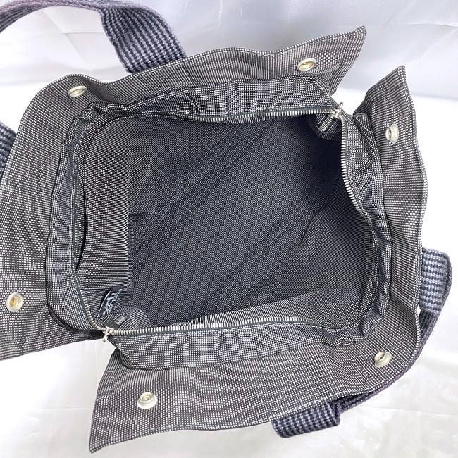 Hermes Tote Bag Tote MM Gray Her Line Excellent Condition Canvas