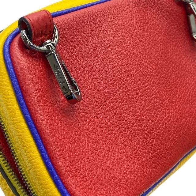 Fendi 7as122 Mini Shoulder Bag Pochette Mini Bag Logo Red Yellow Blue Multicolor