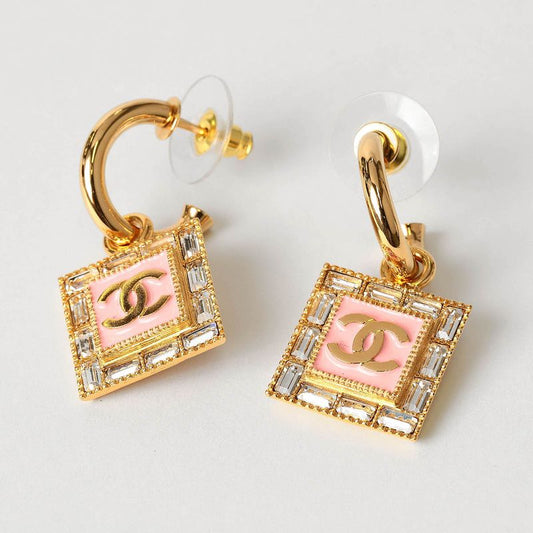 Chanel Earrings Stud Earrings Gold/pink