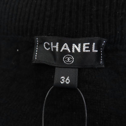 CHANEL 17B P57346k07533 Cashmere Coco Mark Button Knit Tight Skirt Black 36