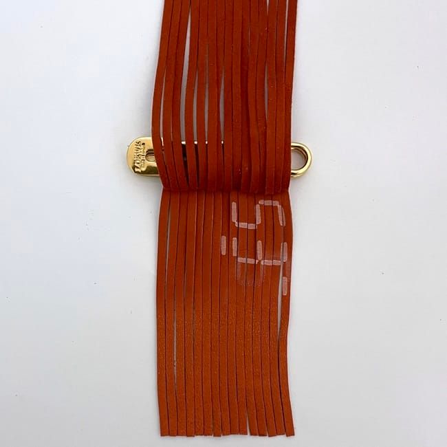 Loewe Brooch Orange Gold Excellent Condition Suede GP Used Loewe