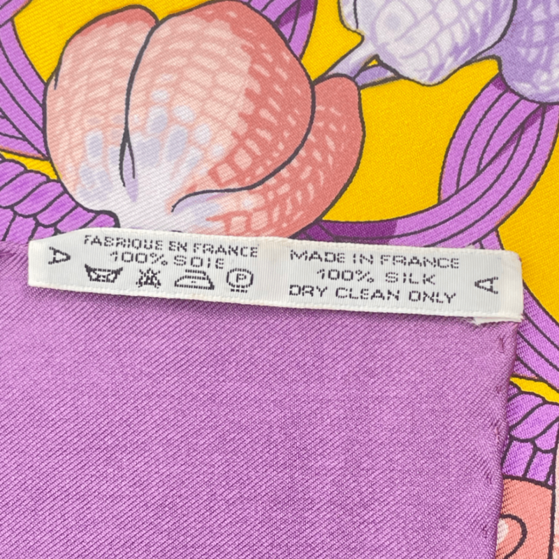 Hermes Scarf Carre 90 Floral Pattern Orchid Phalaenopsis Orchid Purple Touvenirs