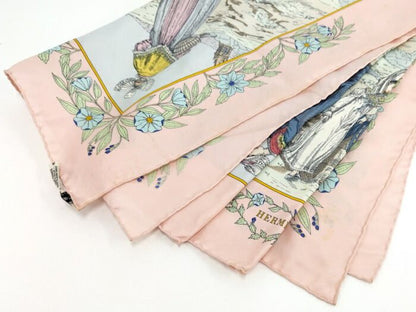 Hermes Carre 90 Scarf Costumes DES Departements Department Costume Silk Pink