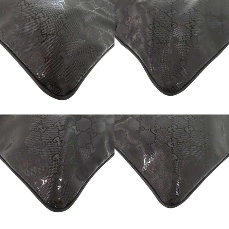 Gucci GG Imprime 201446 PVC Leather Black Shoulder Bag Black 1327 Gucci