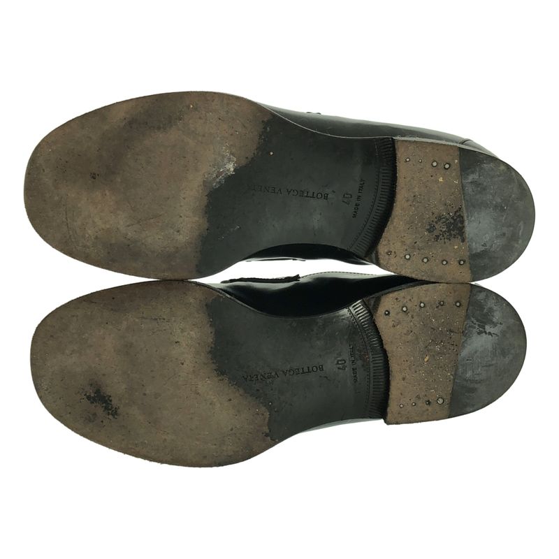 Bottega Veneta Leather Intrecciato Coin Loafer - 40 - Black - Men's