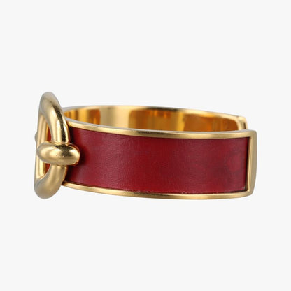 Hermeschaine D'ancre Cuff Gold And Wine Red GP