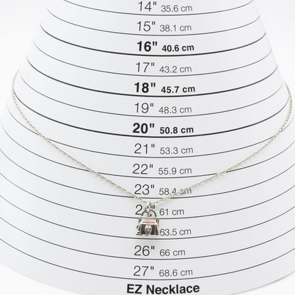 Celine Bag Shape Necklace Silver Pink Stone Bag 24-4636