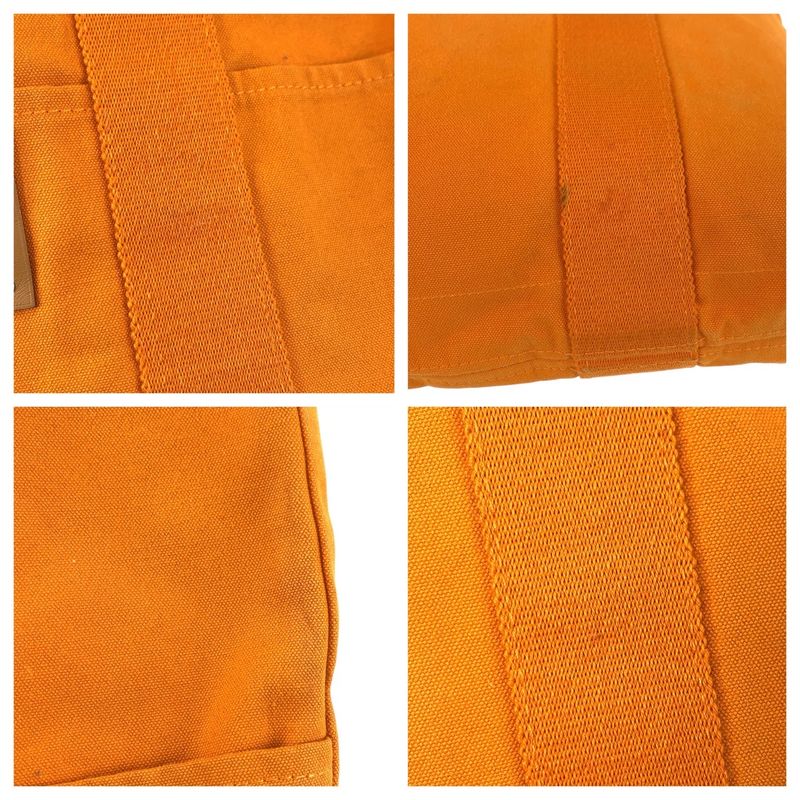 Hermes Fourre Tout Cabas French Festival Hawaii Limited Orange Canvas Tote Bag
