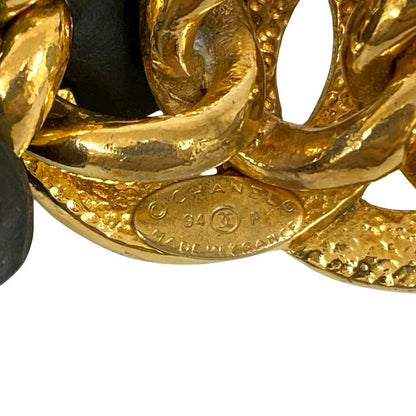 Chanel Vintage Coco Mark Chain Bracelet Bangle Accessory Gold 94P