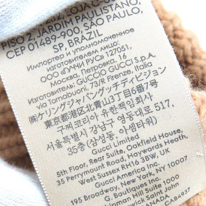 Gucci 764594 Wool Cashmere GG Marmont Double Gleather Patch Knit Cap Knit Cap