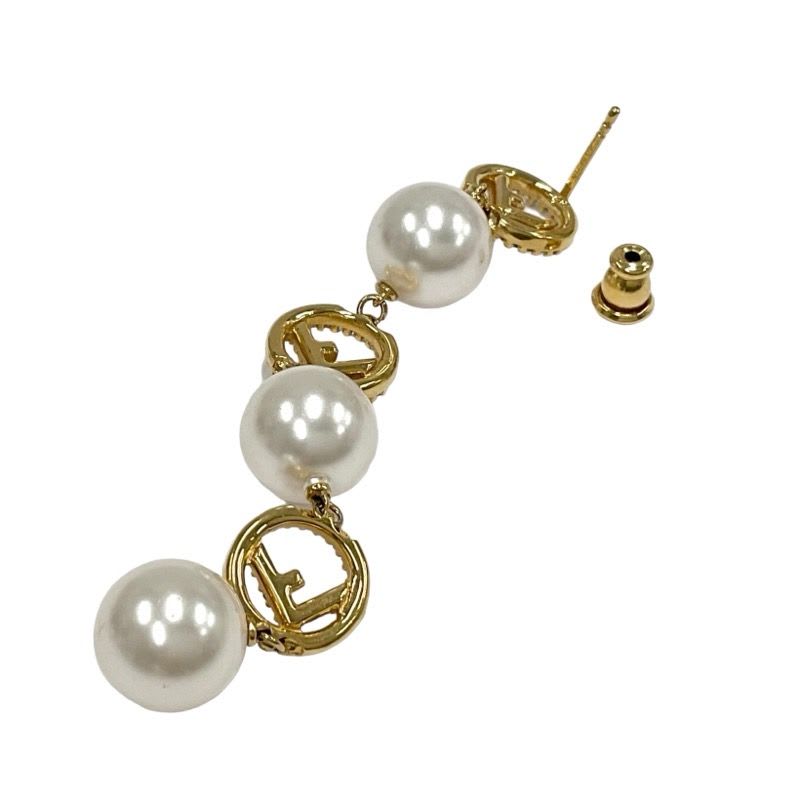 Fendi F Is Earrings Earring Gold Rhinestone Pearl