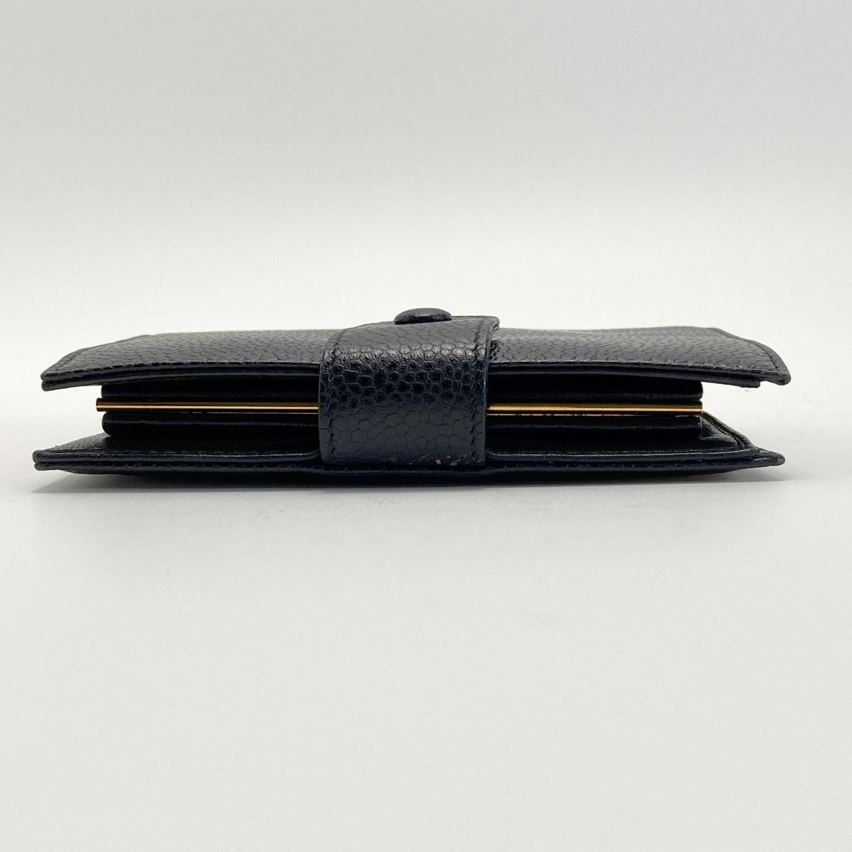 Chanel Coco Mark Clasp Bifold Wallet A13497 Black Caviar Skin Authenticity Yes