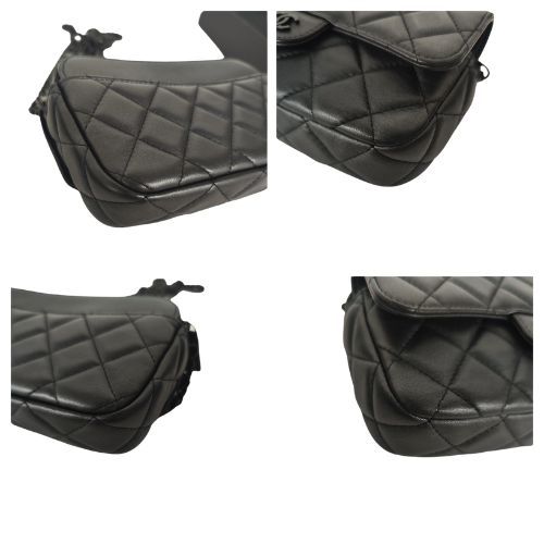 Chanel Shoulder Bag Lamb Shoulder Wallet Phone Case Black