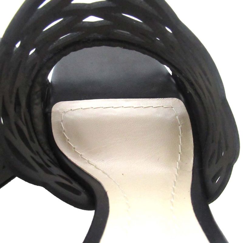 Unused Christian DIOR Tattoo Leather Ankle Strap High Heel Sandals 35.5d