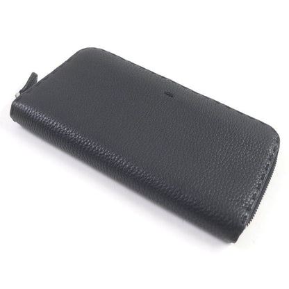 Fendi 7m0210 Selleria Stitching Round Zipper Leather Long Wallet Long