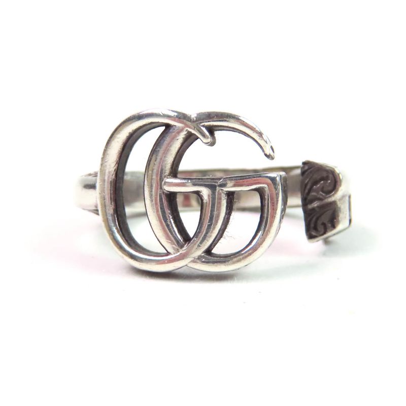 Gucci 627760 Double G Key Motif Ring Arabesque Ring Ag925 Silver 10 Made In