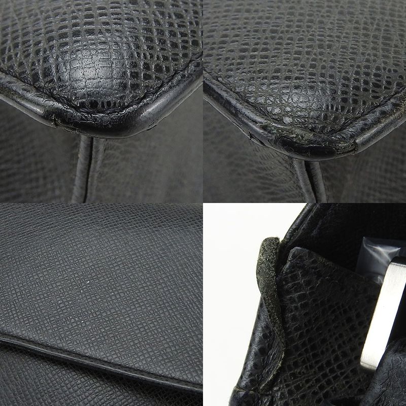 Louis Vuitton Second Bag Clutch Selenga M30782 Taiga Leather Ardoise Black