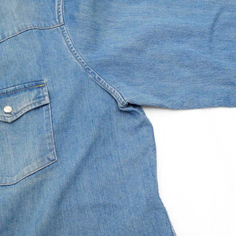 Celine Western Shirt Denim M Size Blue Men's Apparel Clothes
