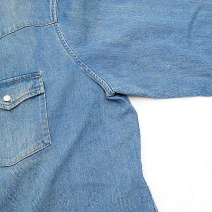 Celine Western Shirt Denim M Size Blue Men's Apparel Clothes