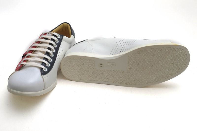 Gucci Shoes Sneakers Shoes Low Cut Ladies Women Leather Genuine White 192713