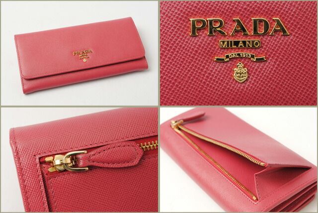 Prada Wallet Prada Long Wallet 1m1132 Saffiano Metal Saffiano Metal Peonia