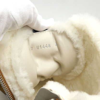 Fendi Suede Mouton Boots Size 8 Yellowish Brown Ochre