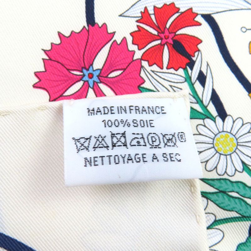 Hermes Carré 90 Planifleur 100% Silk Scarf Multi With Box Made In France Women