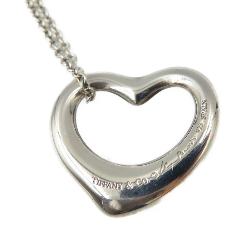 Tiffany & Co Open Heart Elsa Peretti 925 Silver Necklace 0071 Tiffany & Co