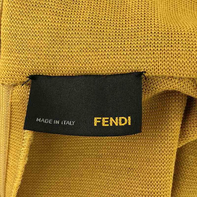 Fendi - Wool Bicolor High Neck Dress - 40 - Yellow Gray - Women's