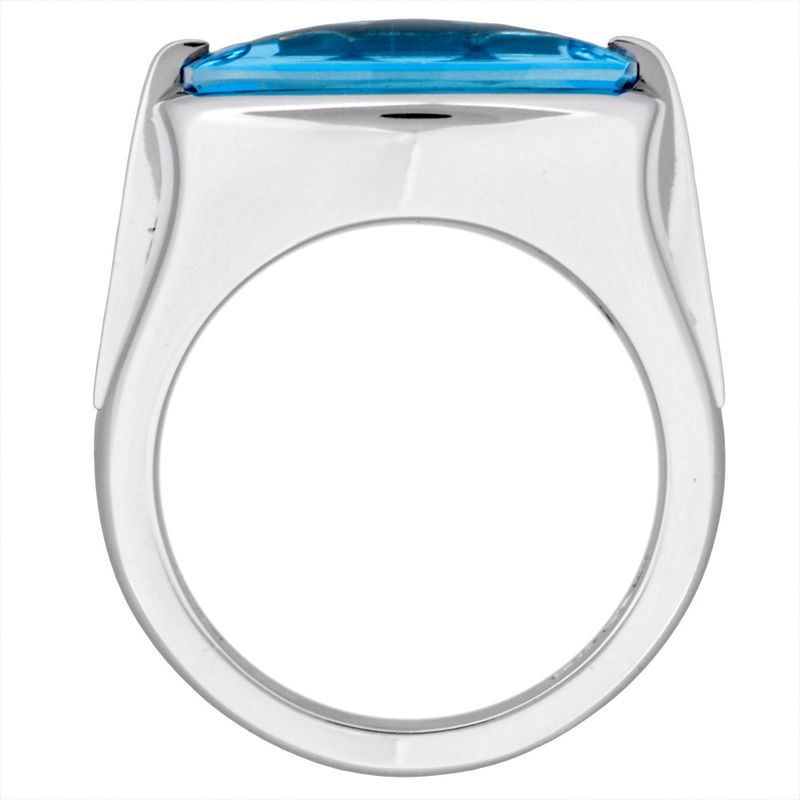 Bulgari Bvlgari Allegra Ring Approx 15 18K White Gold 144g Blue Topaz White