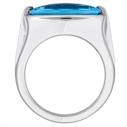 Bulgari Bvlgari Allegra Ring Approx 15 18K White Gold 144g Blue Topaz White