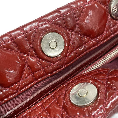 Dior/christian Dior Tote Bag Canage Stitch Red Chain Shoulder Leather