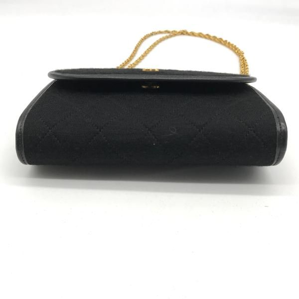 Chanel CC Logo Mini Quilted Pushlock Cotton Jersey Chain Shoulder Bag